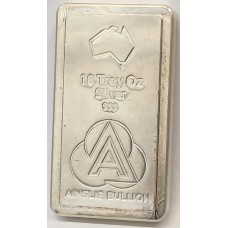 ANSLIE BULLION . TEN 10 OUNCE . SILVER BULLION BAR
